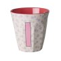 rice Mittelgroßer Buchstabenbecher - Crème - I - Flowers 250ml