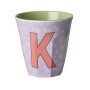 rice Mittelgroßer Buchstabenbecher - Helllila - K - Flowers 250ml