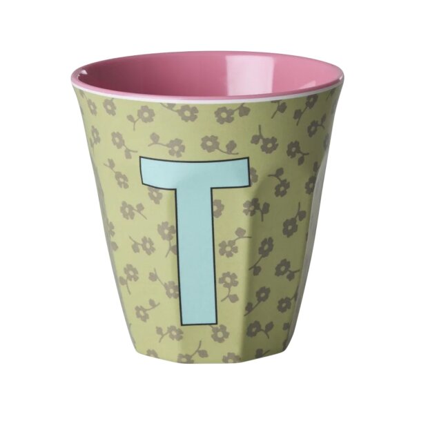 rice Mittelgroßer Buchstabenbecher - Grün - T - Flowers 250ml