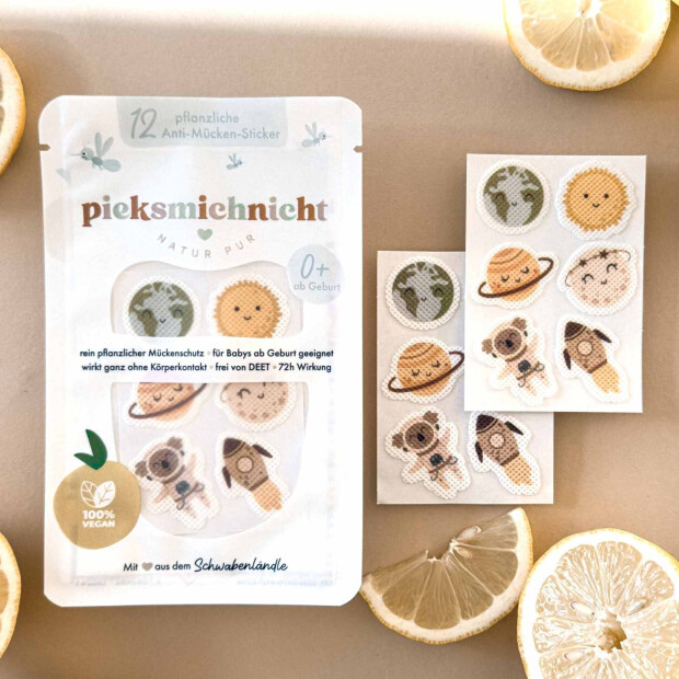 pieksmichnicht 12er Set Anti-Mücken-Stickern - Space Edition