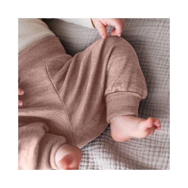 Engel Natur Wolle Seide Baby Hose mit Nabelbund, GOTS - dusty rose