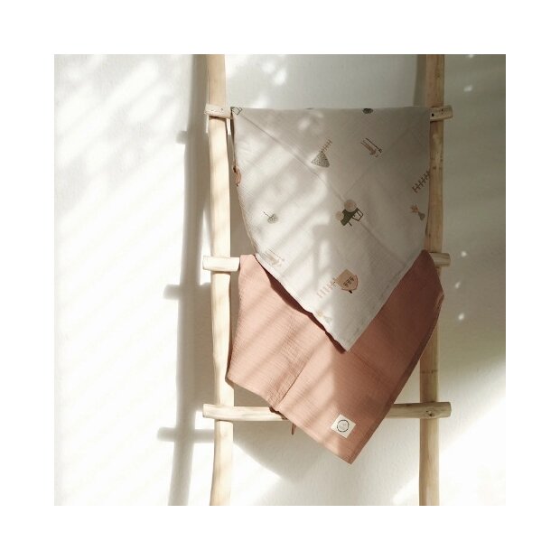 cosy roots Organic Muslin Swaddle Set - Little Farm Walnut