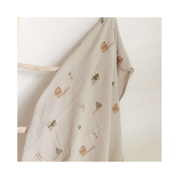cosy roots Organic Muslin Swaddle Set - Little Farm Walnut