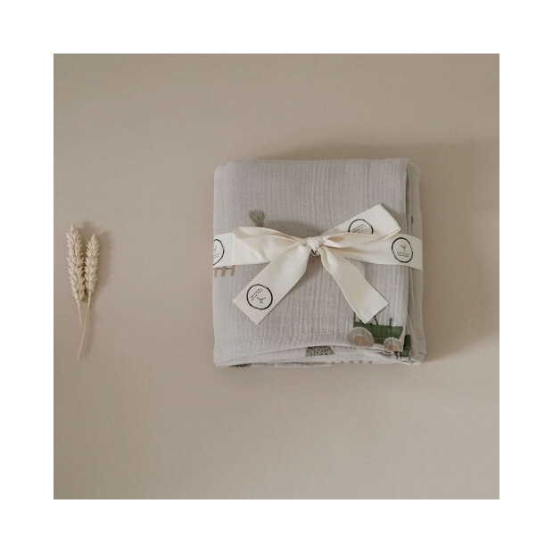 cosy roots Organic Muslin Swaddle Set - Little Farm Walnut