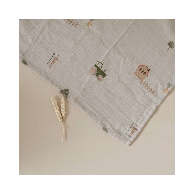 cosy roots Organic Muslin Swaddle Set - Little Farm Walnut