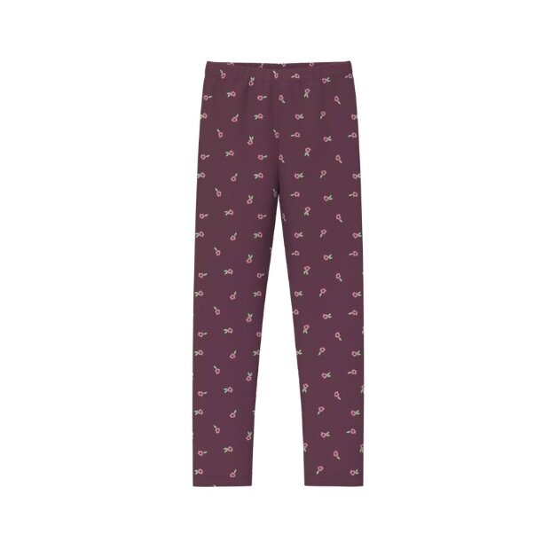 S.Oliver Thermofleece-Leggings im Slim Fit mit floralem All-over-Print - burgundy AOP