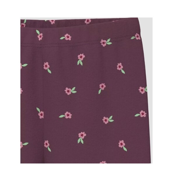 S.Oliver Thermofleece-Leggings im Slim Fit mit floralem All-over-Print - burgundy AOP