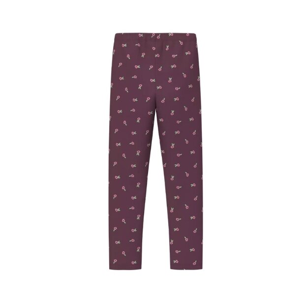 S.Oliver Thermofleece-Leggings im Slim Fit mit floralem All-over-Print - burgundy AOP