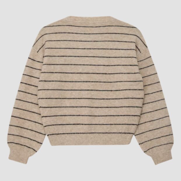 S.Oliver Strickpullover mit Streifenmuster im Loose Fit - light beige melange knitted stripe