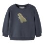 name it - Baby angerauter Sweat Pullover - Ombre Blue Dinos