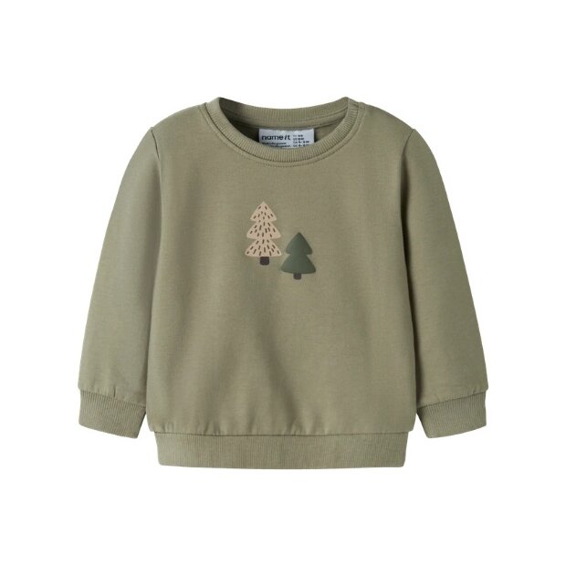 name it - Baby angerauter Sweat Pullover - Mermaid Trees