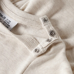 name it - Baby angerautes Kleid Eule - Peyote Melange