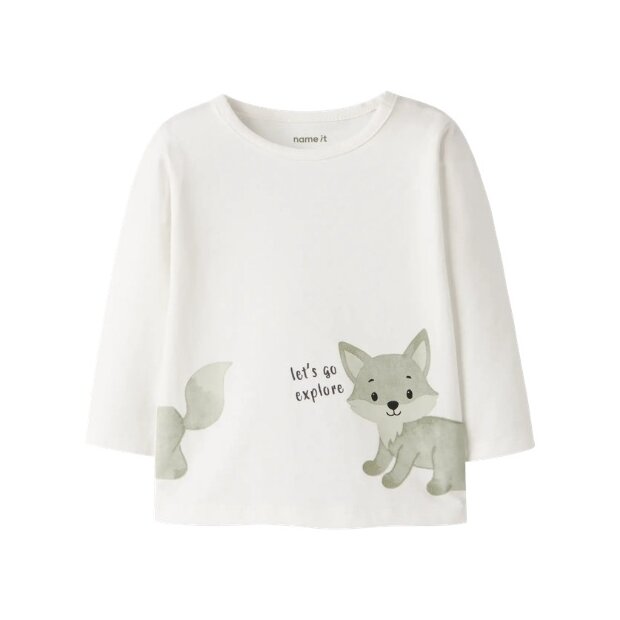 name it - Baby langarm Shirt - Fuchs Cloud Dancer