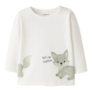 name it - Baby langarm Shirt - Fuchs Cloud Dancer