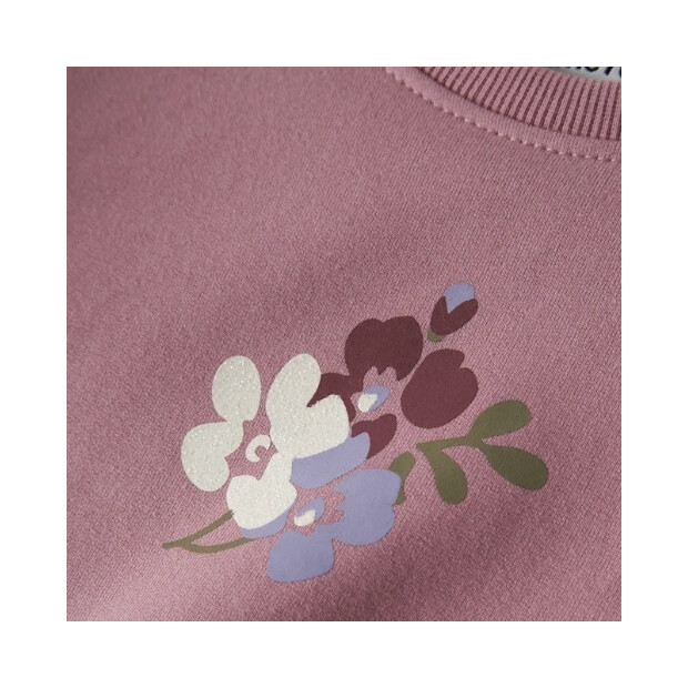 name it - Baby angerauter Pullover Lilas Floral