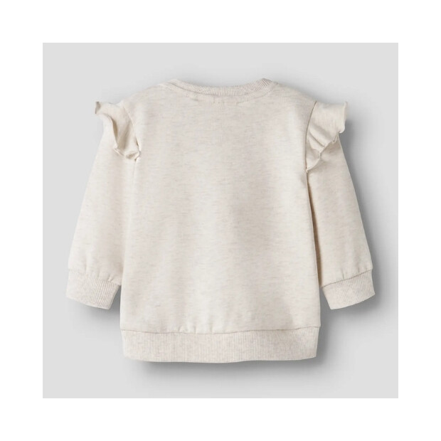 name it - Baby angerauter Pullover Eule Peyote Melange