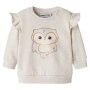 name it - Baby angerauter Pullover Eule Peyote Melange