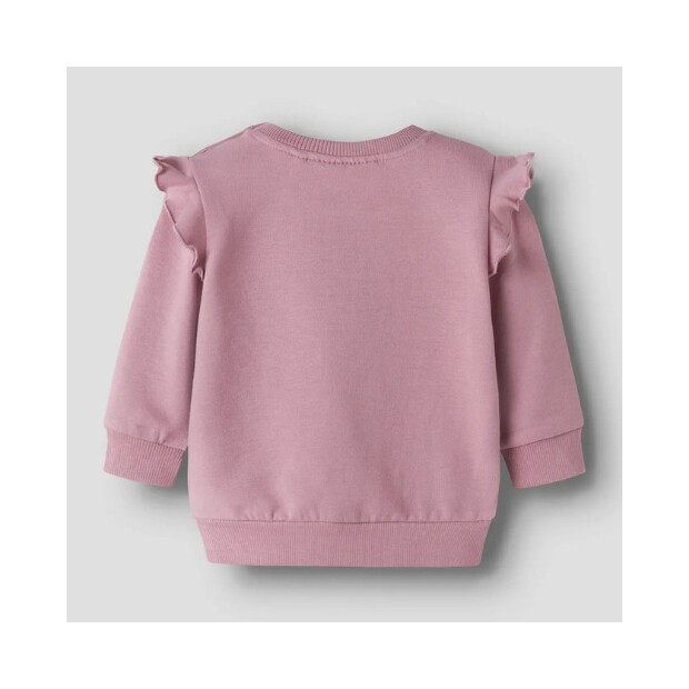 name it - Baby angerauter Pullover Eule Lilas