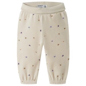 name it - Baby Velour Hose Blümchen Peyote