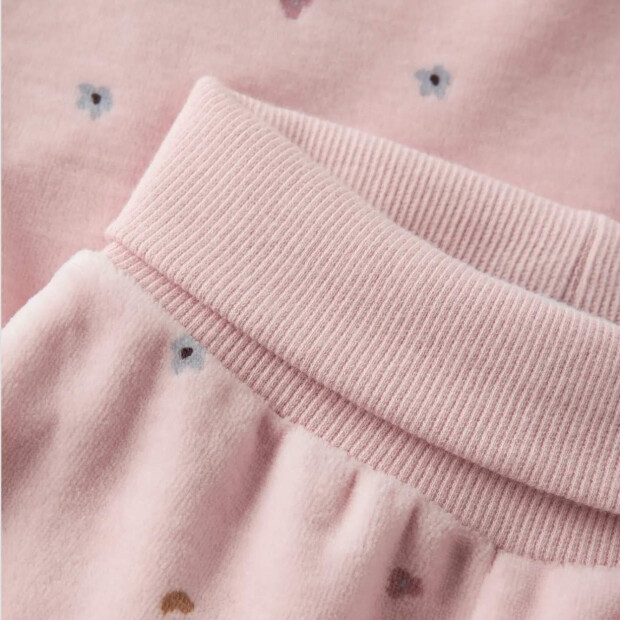 name it - Baby Velour Hose Blümchen Lotus