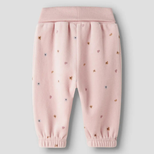name it - Baby Velour Hose Blümchen Lotus