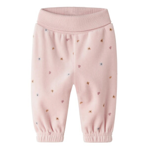 name it - Baby Velour Hose Blümchen Lotus