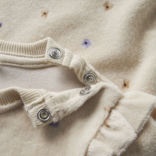 name it - Baby Velour Pullouver Blümchen Peyote