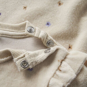 name it - Baby Velour Pullouver Blümchen Peyote