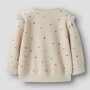 name it - Baby Velour Pullouver Blümchen Peyote