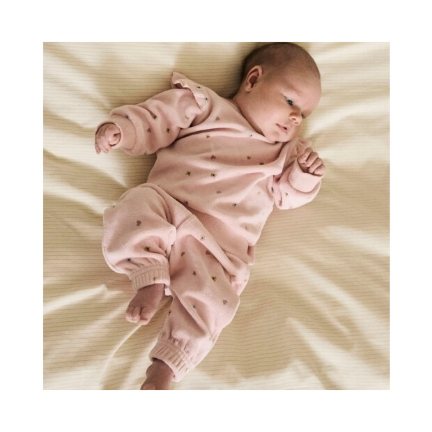 name it - Baby Velour Pullouver Blümchen Lotus