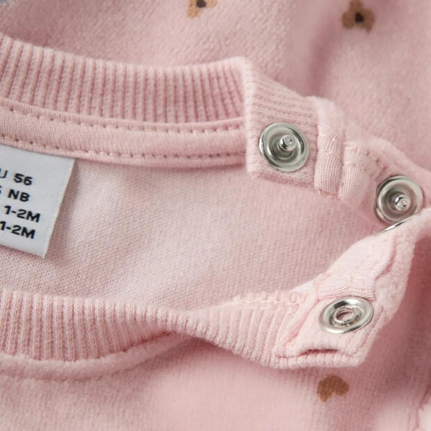 name it - Baby Velour Pullouver Blümchen Lotus