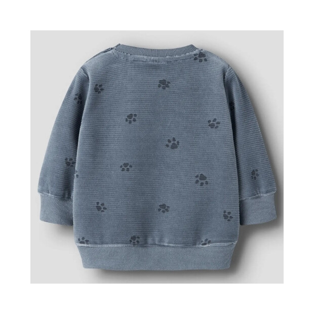 name it - Baby Velour Pullouver Tatzen Blue Mirage