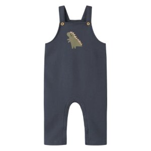 name it - Baby Latzhose angeraut - Dino Ombre Blue
