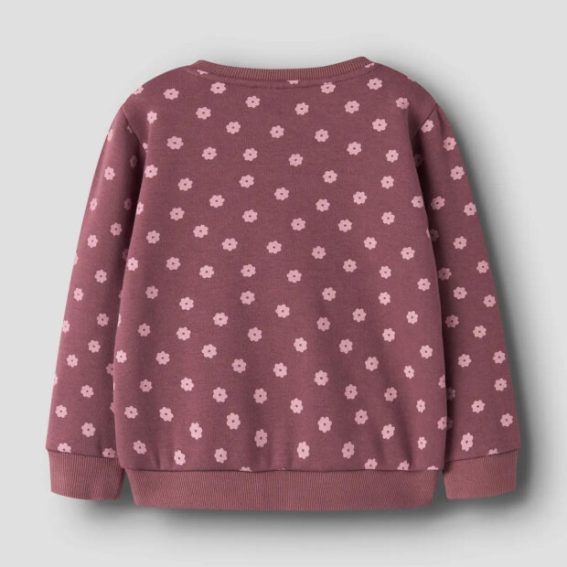 name it angerauter Fleece Pullover Blumenmuster Wild Ginger with Lilas Flowers