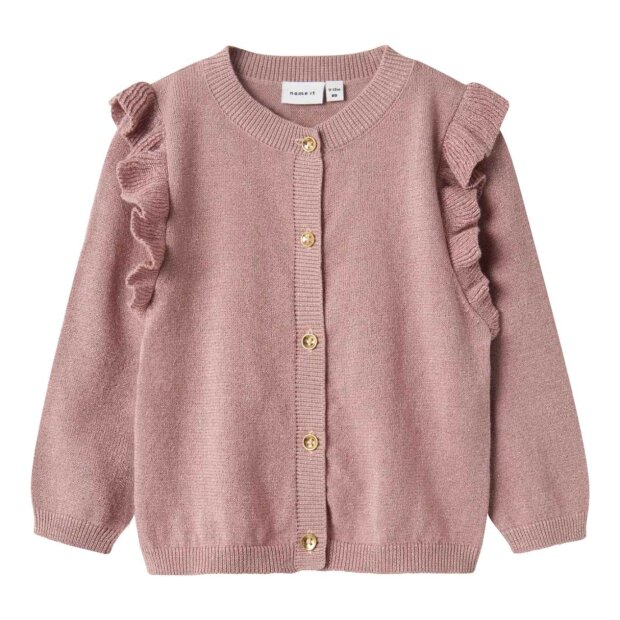 name it Strickjacke Glitzer mit Volant - Deauville Mauve tone in tone lurex
