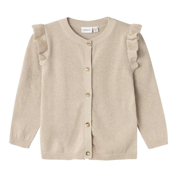 name it Strickjacke Glitzer mit Volant - Peyote tone in tone lurex
