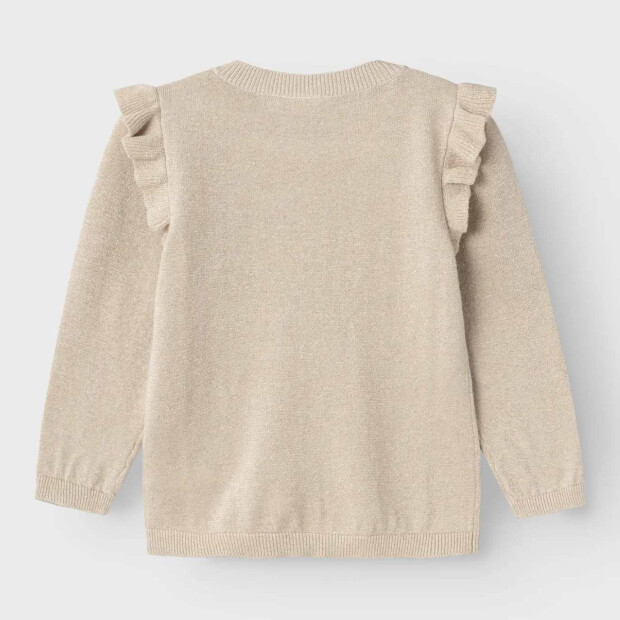 name it Strickjacke Glitzer mit Volant - Peyote tone in tone lurex