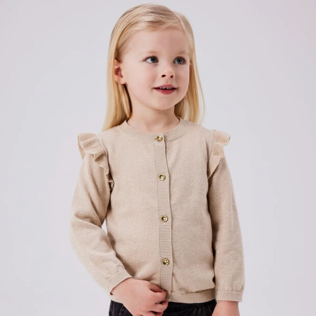 name it Strickjacke Glitzer mit Volant - Peyote tone in tone lurex