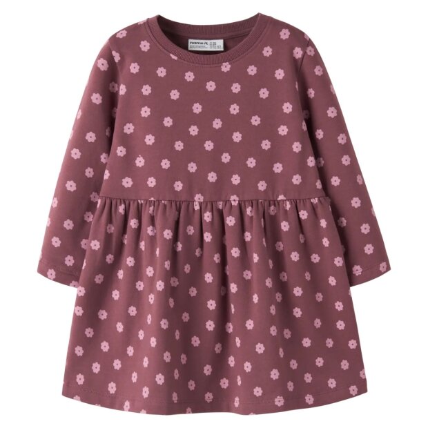 name it angerautes Kleid Blumenmuster Wild Ginger with Lilas Flowers