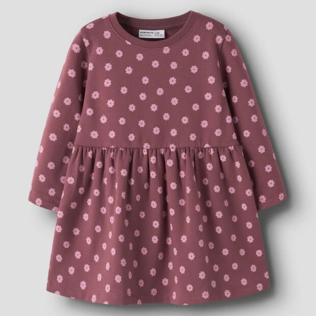 name it angerautes Kleid Blumenmuster Wild Ginger with Lilas Flowers