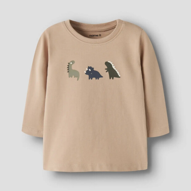 name it - Baby langarm Shirt Sesame Dinos