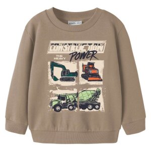 name it angerauter Pullover - Baustelle Sesame