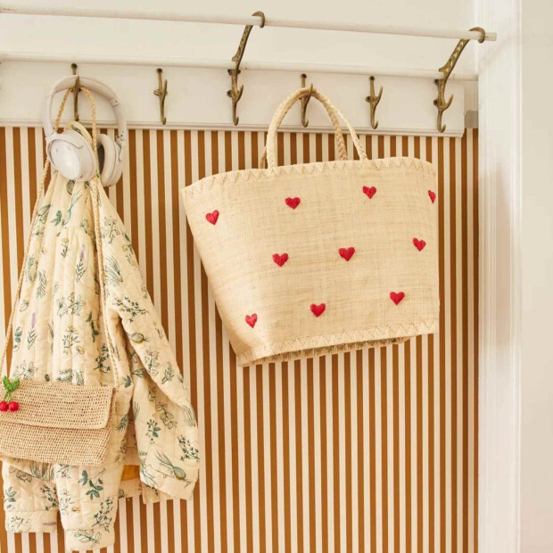 rice Groß Raffia Tasche - Natürlich - Darling Hearts Design