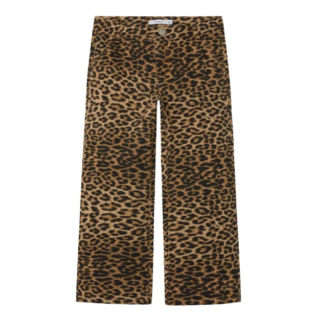 name it wide Jeans Leopard Silver Mink