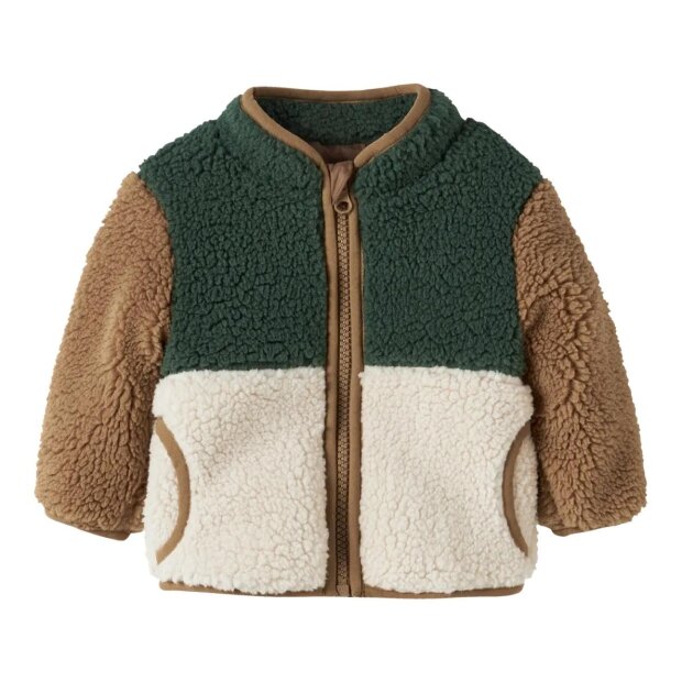 name it - Baby Teddyjacke Jungle Green