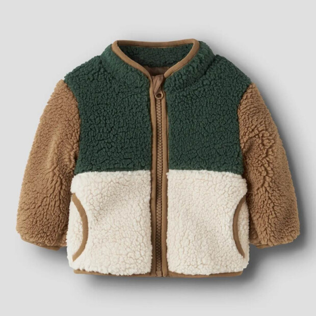 name it - Baby Teddyjacke Jungle Green