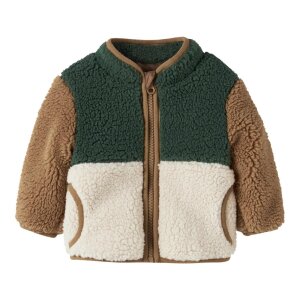 name it - Baby Teddyjacke Jungle Green