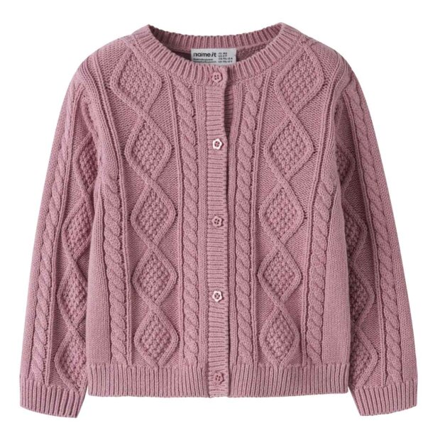 name it Strickjacke Zopfmuster - Lilas