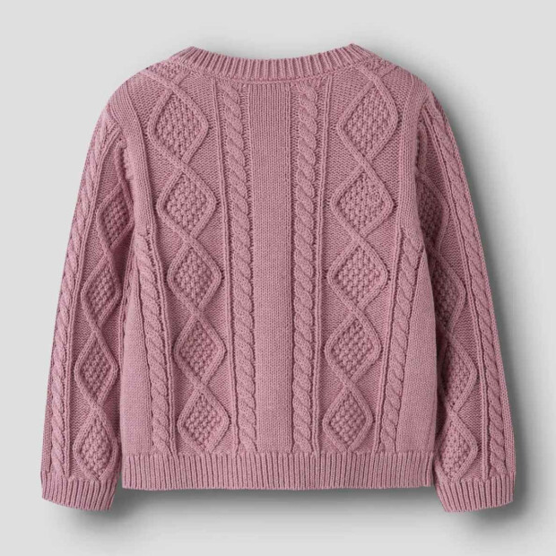 name it Strickjacke Zopfmuster - Lilas