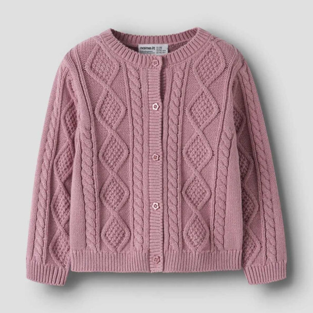 name it Strickjacke Zopfmuster - Lilas
